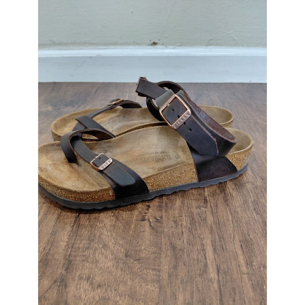 Birkenstock Yara Sandals – Oiled Leather, Habana Brown,Women Size 39EU 8US Regul - Picture 2 of 12